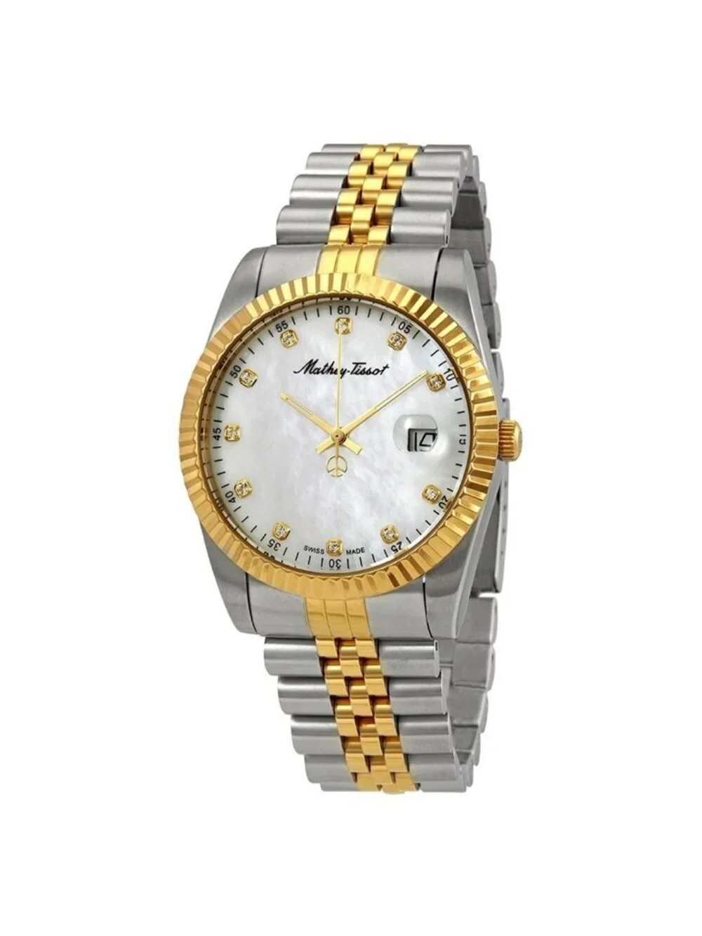 NWT Mathey-Tissot Mathey II Quartz Crystal Mother of Pearl Dial Men's Watch